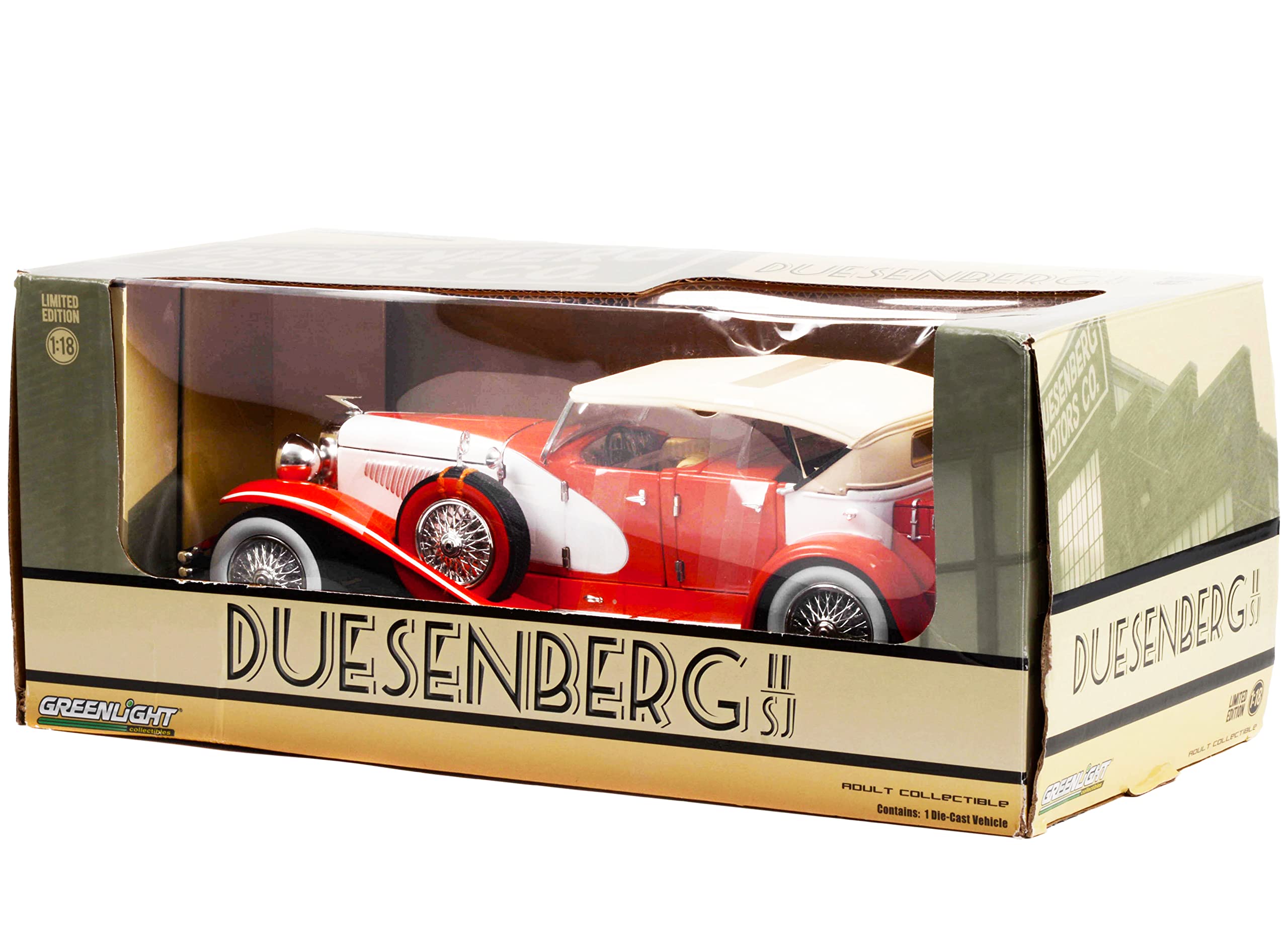 Amazon.com: Greenlight Collectible Duesenberg II SJ Red and White